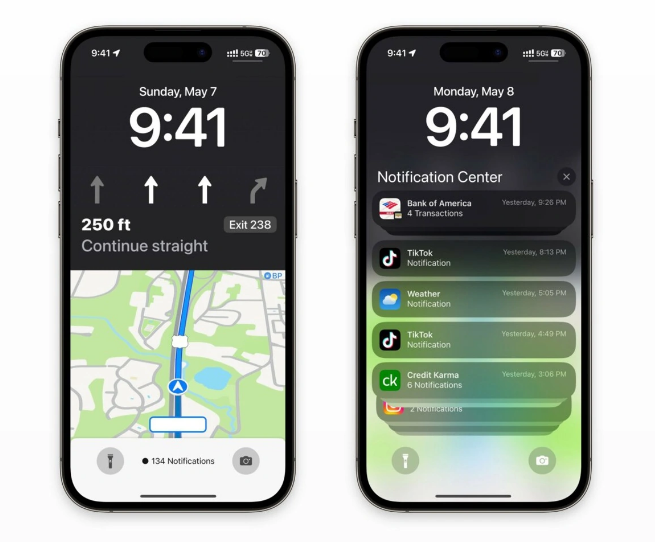 济宁苹果维修服务分享iOS17锁屏地图导航半屏显示长什么样 